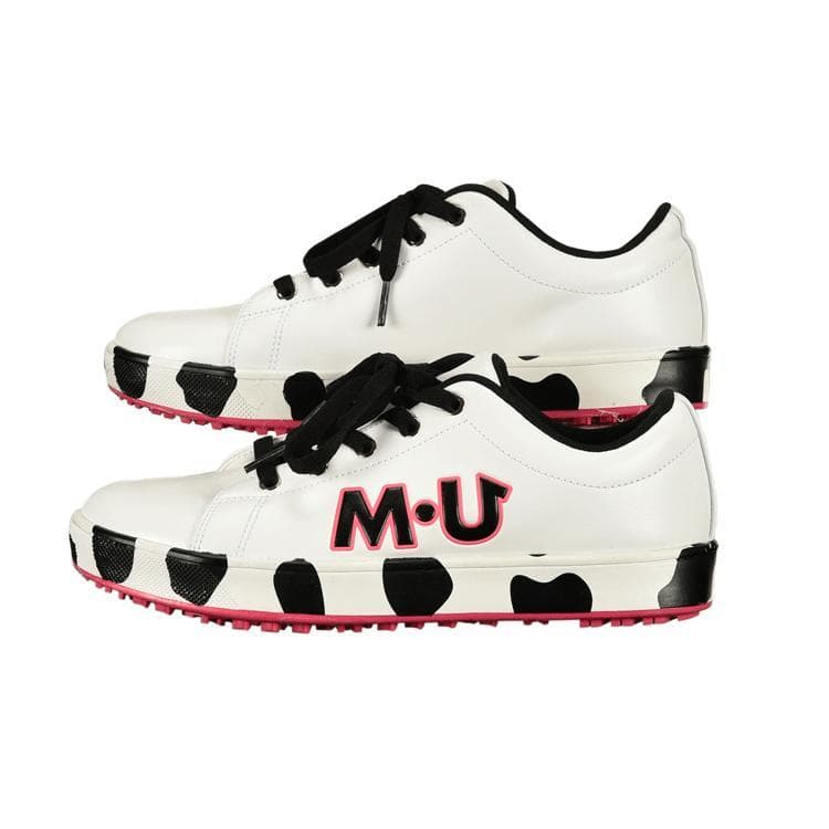 MU SPORTS ◆24.5cm WH ダルメシアン柄スパイクレスシューズ