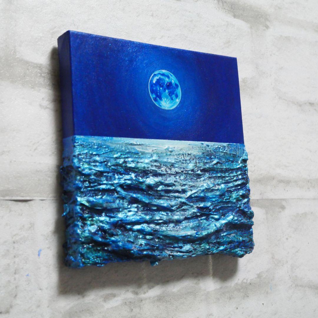 油絵 油彩 油彩画 絵 絵画 アートパネル【スーパーブルームーン 】