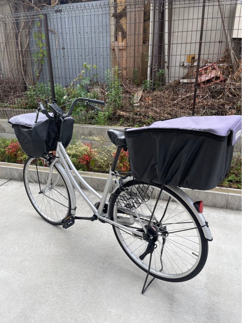 自転車【前後ろカゴ付き】【スマホホルダー付き】　【配達用】【買い物用】【通勤用】