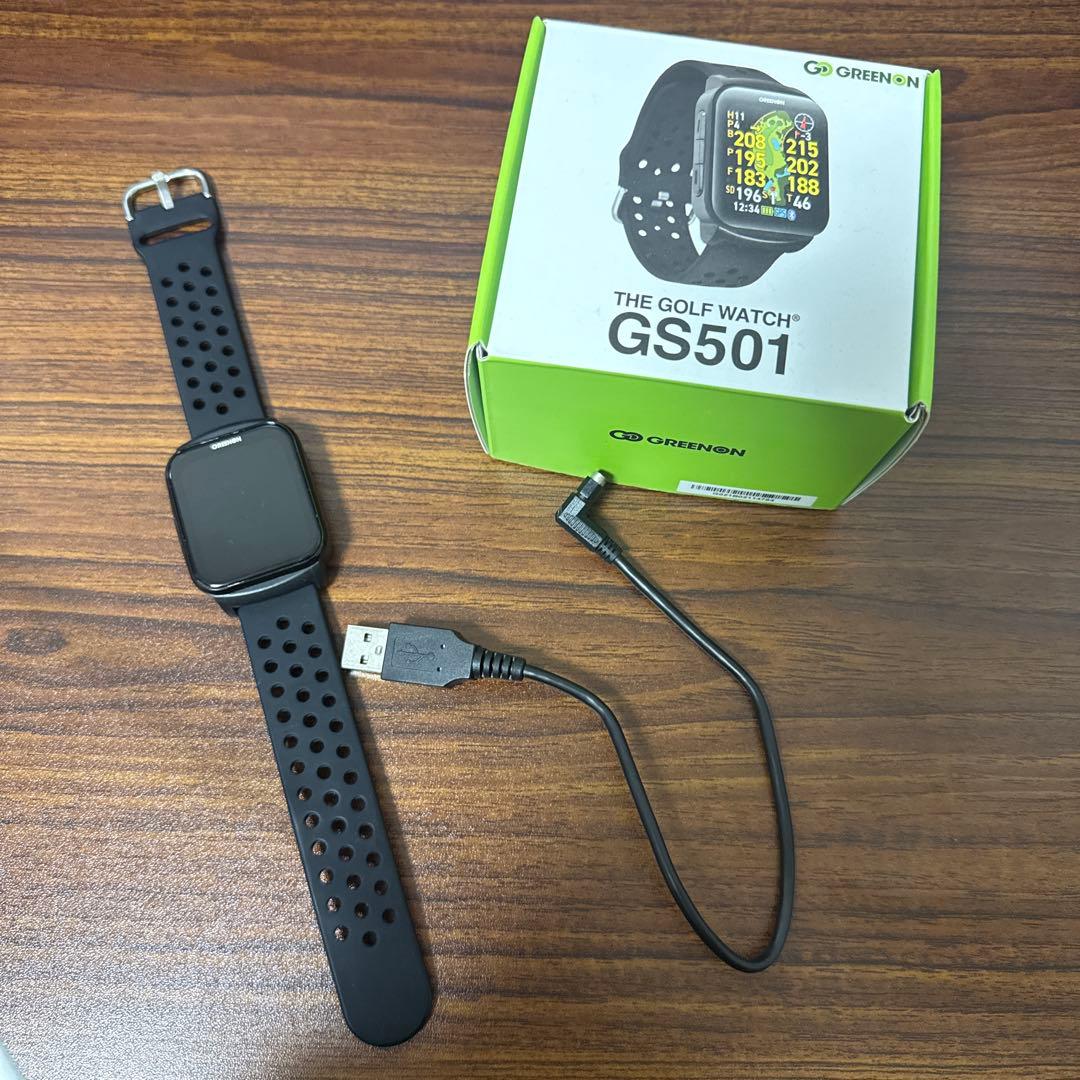 ゴルフウォッチ GS501 ブラック 充電ケーブル付き