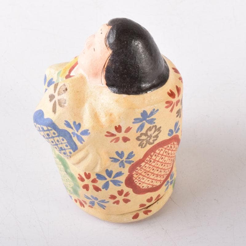 茶道具　竹斎造　色絵　乙御前香合　共布共箱　V　7476
