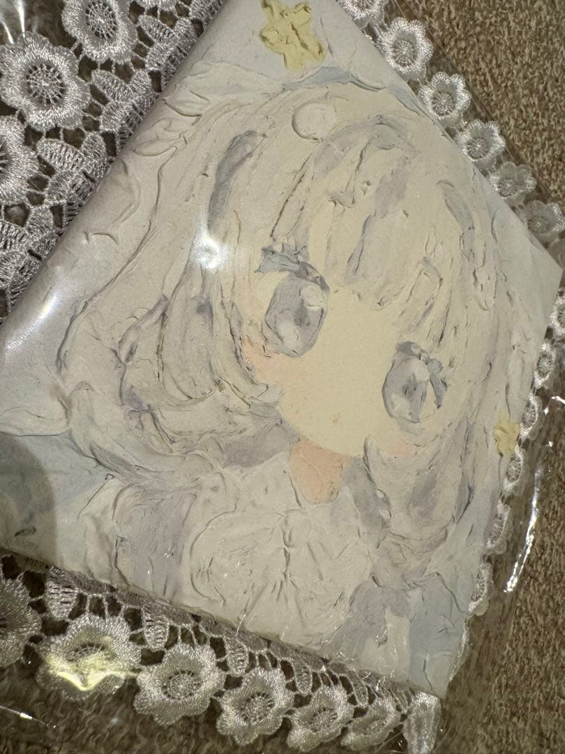 白下ひな　直筆　イラスト　油絵　美少女　キャンバス