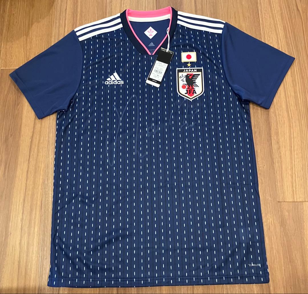 猶本光選手　adidas 日本代表 サッカーシャツ 直筆サイン　サイズ2XO