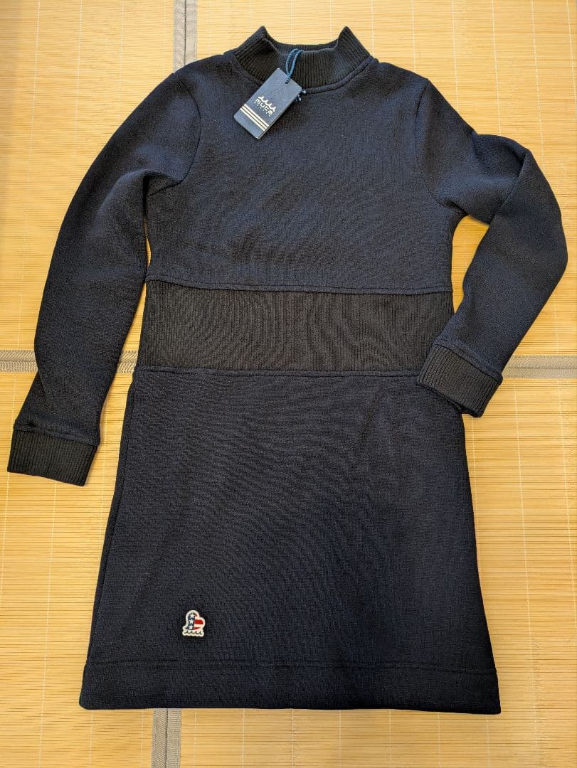大幅値下げ！新品タグつき！MUTAネイビー ハイネック ニットワンピース