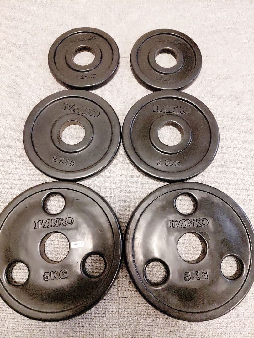 IVANKO イヴァンコ ラバー プレート。計17.5kg 穴径50mm