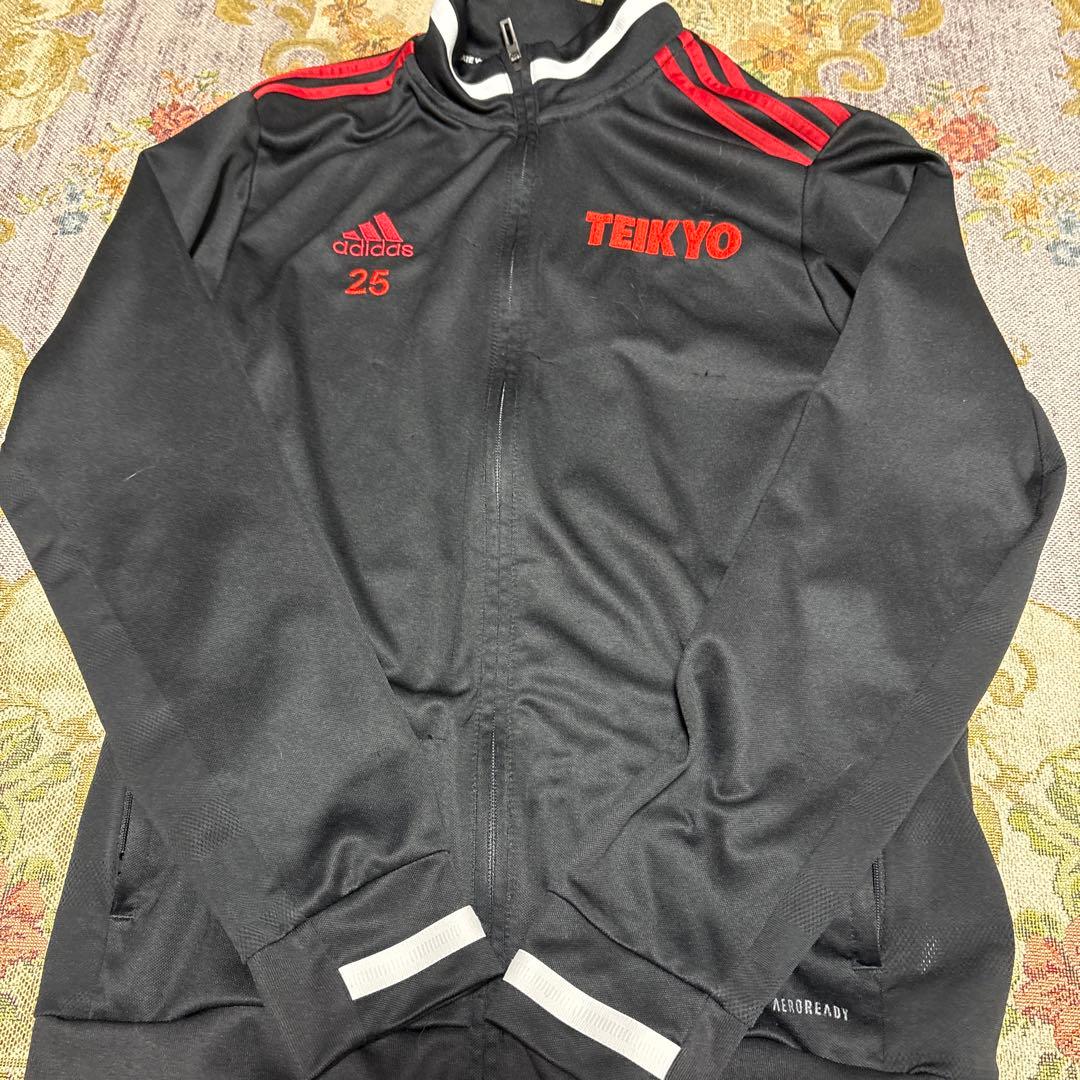 adidas帝京第三 ジャージ 黒パーカー　ポロシャツ3点セット