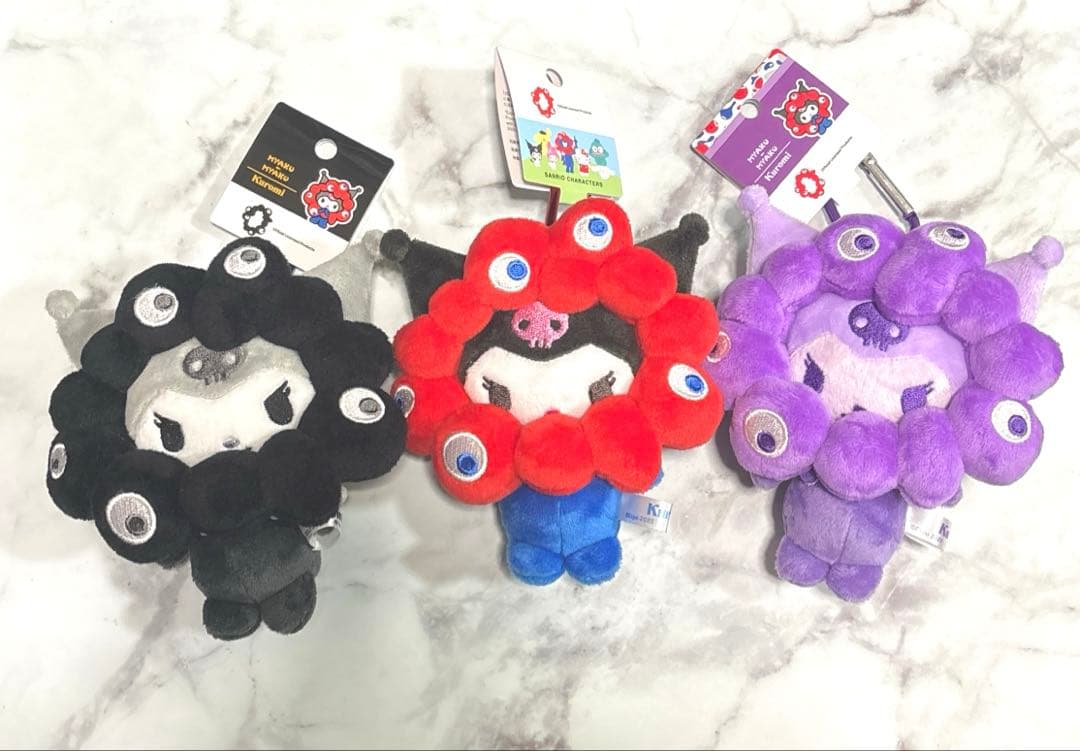 サンリオ ミャクミャク BC &黒 &推しカラー 赤青 カラビナ セット!クロミ
