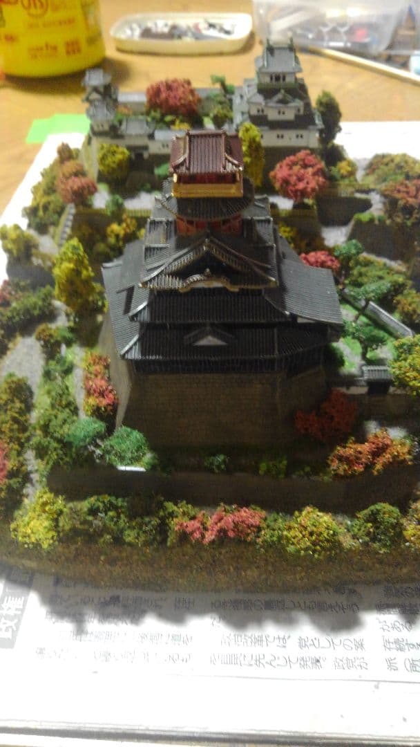 お城✨SP仕上げ✨秋の安土城✨プラモデル✨製作受付画像‼️