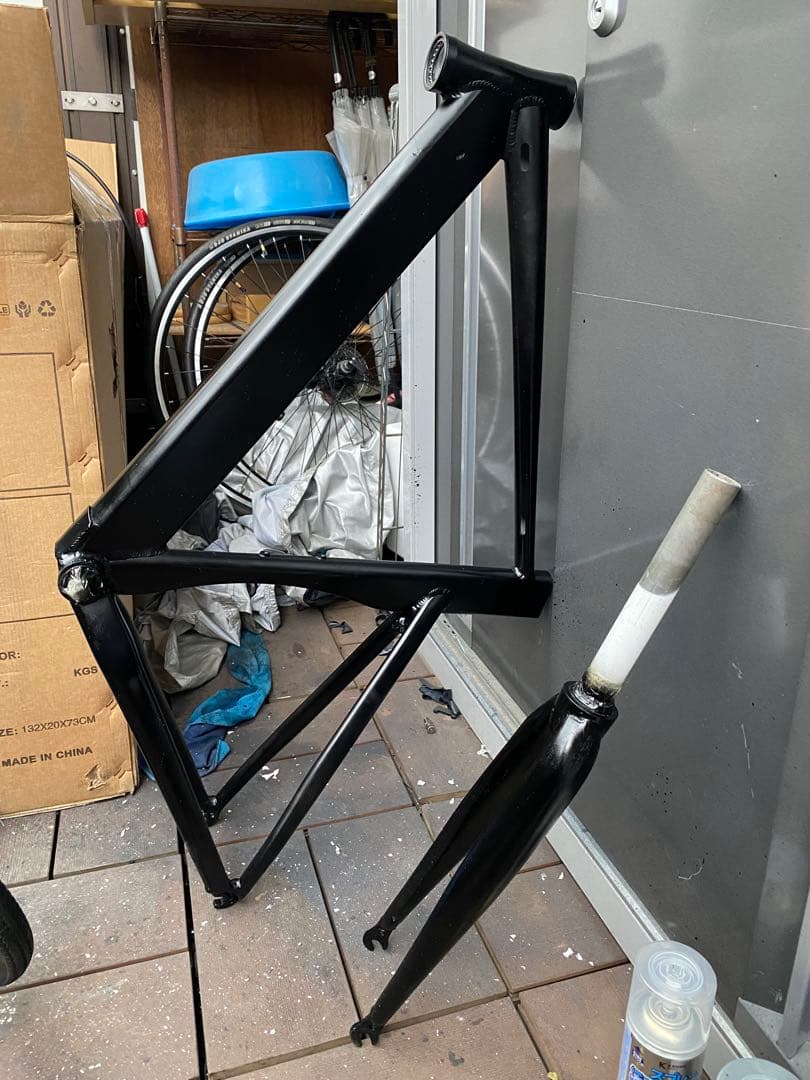 ロードバイクフレーム フロントフォーク付き
