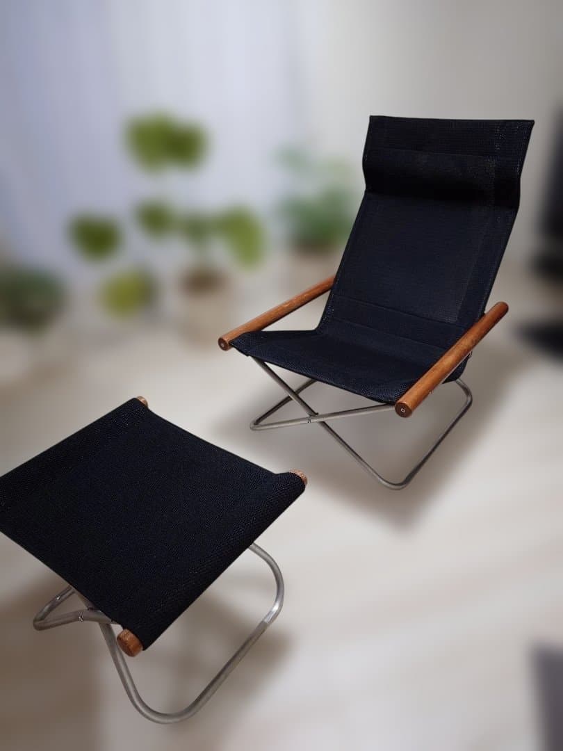 Nychair X　ニーチェア　ブラック　ウォールナット　オットマン　セット