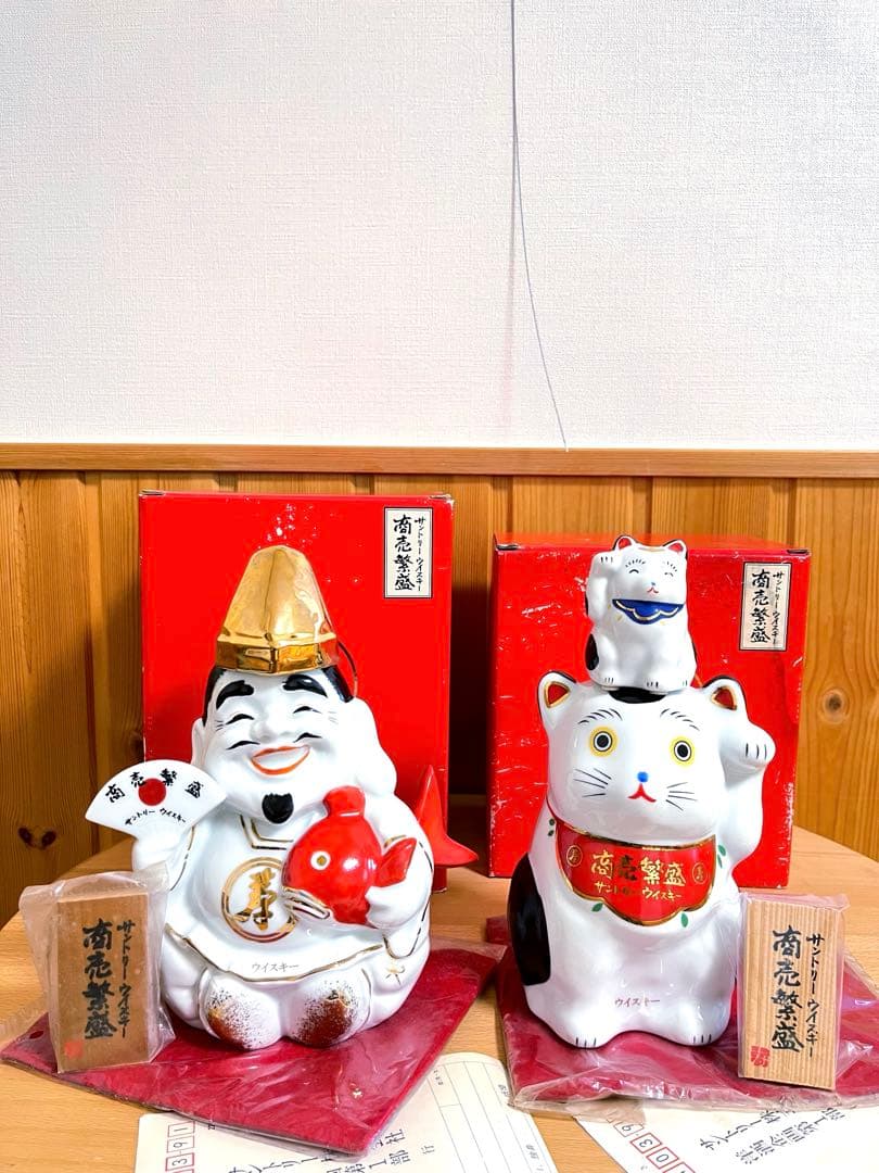 未開栓　サントリー　ウイスキー　山崎　まねき猫型ボトル　えびす　招き猫