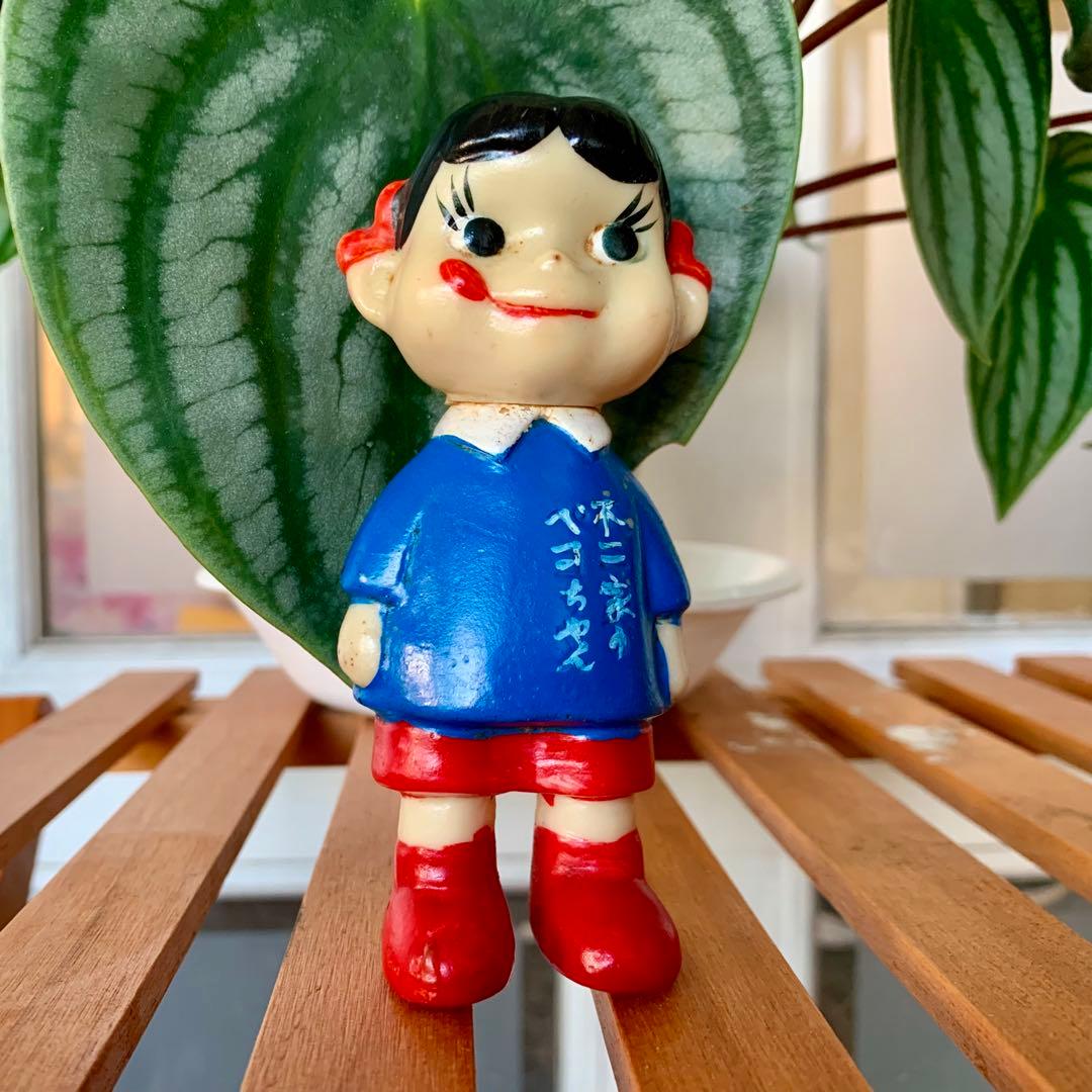 不二家 ペコちゃん ソフビ 園児服 当時もの
