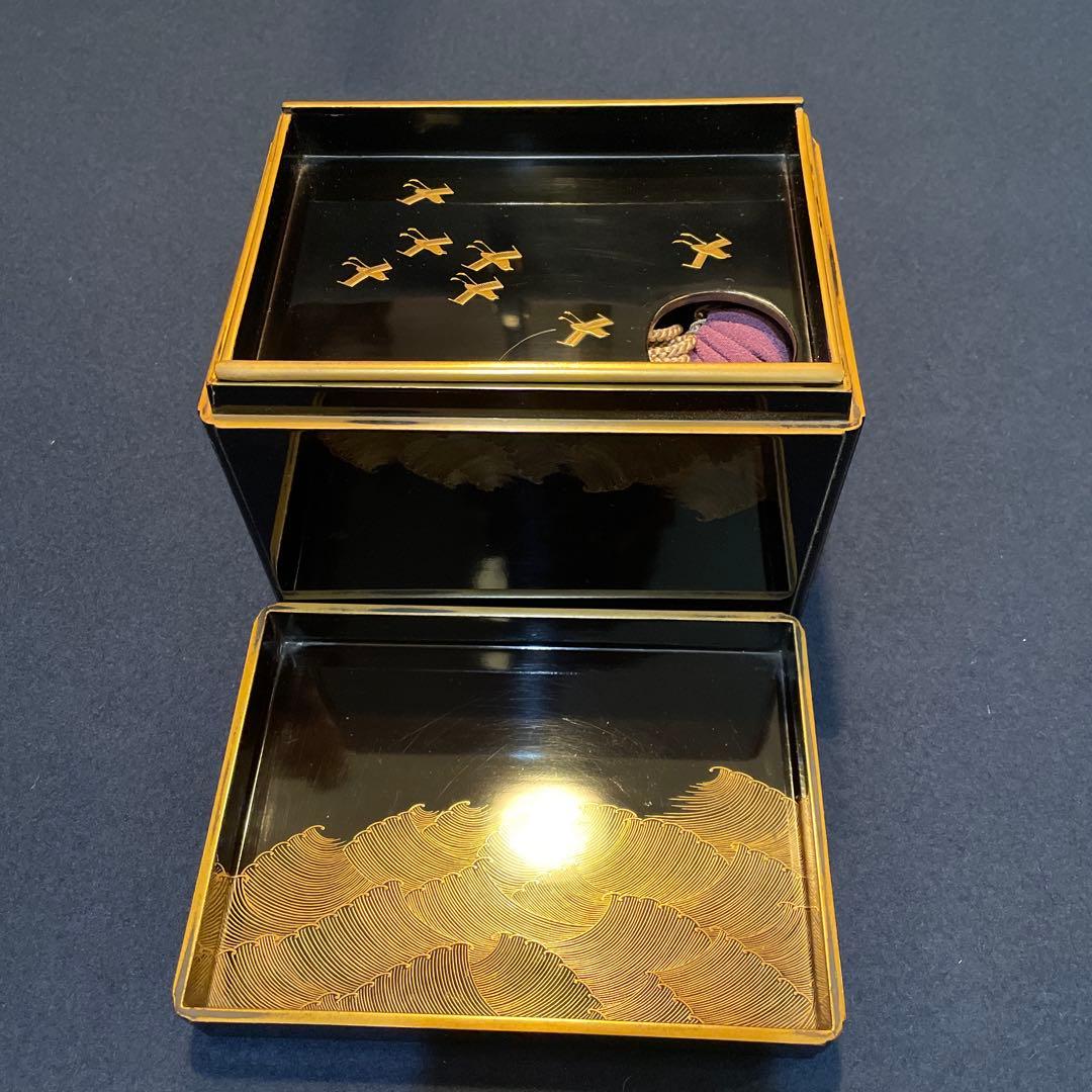 茶道具　茶箱「利休茶箱」※『波千鳥の蒔絵』に※『茶杓は舟の櫓』