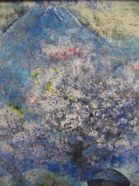 矢野喜久男、【西行桜・富士の煙】、希少な額装用画集より、新品額装付
