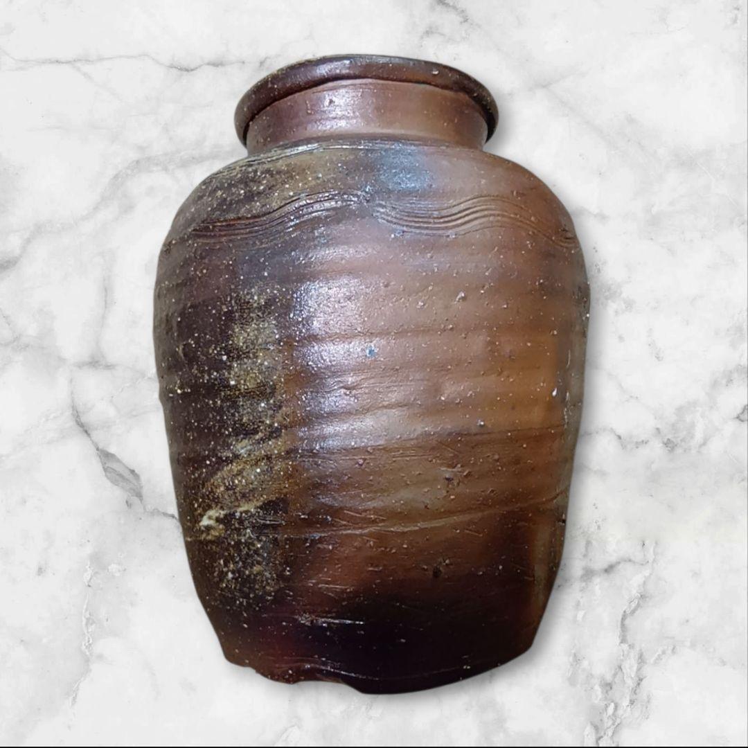 骨董品　備前焼　備前壺　松本勝哉　共箱付き　極美品‼️