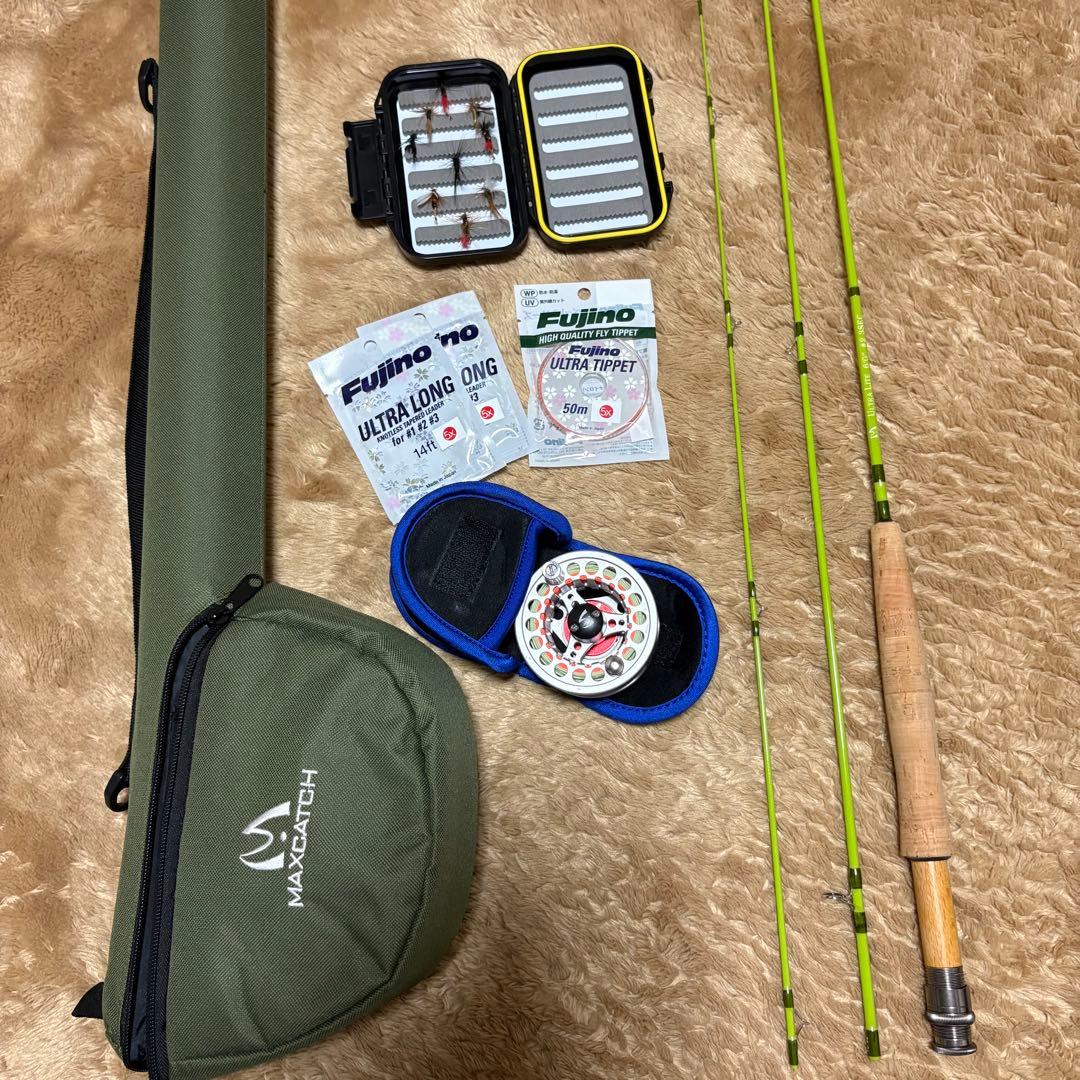 【美品】Maxcatch フライフィッシングセット 6ft 2wt