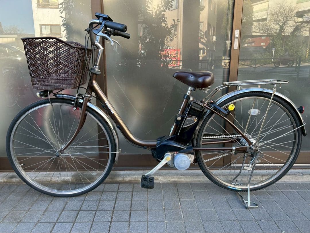 中古電動自転車 パナソニック ビビTX 26インチ　ブラウン 横浜№3354