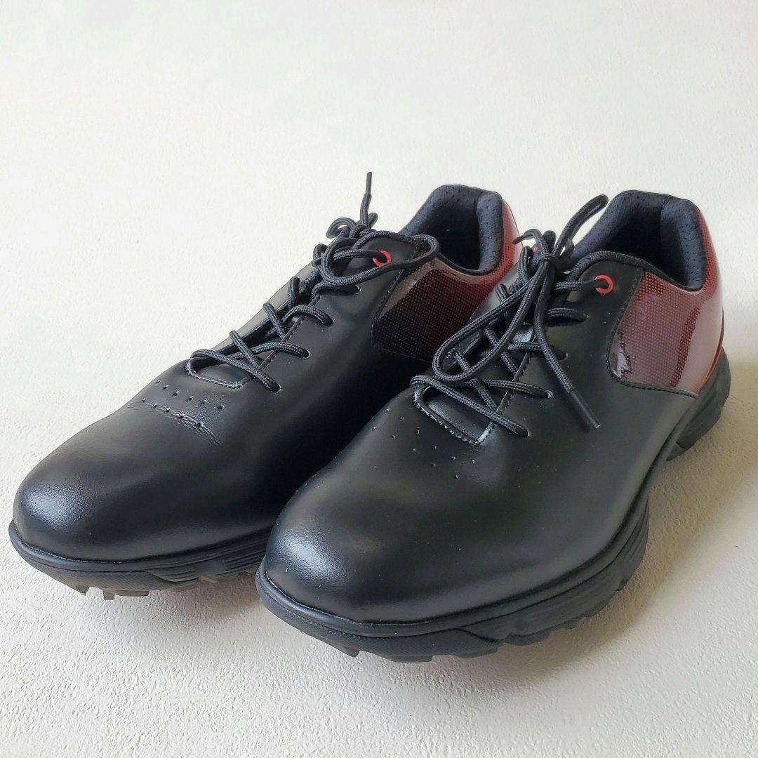 THE STORE UK15 33cm ゴルフシューズ 黒/赤 合成皮革