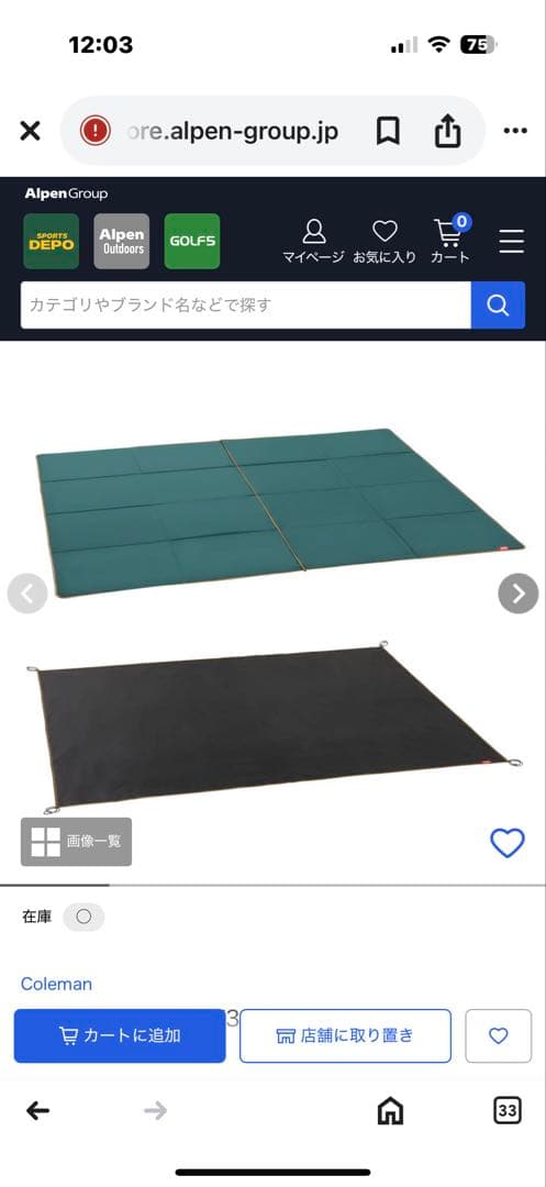 Coleman シートセット