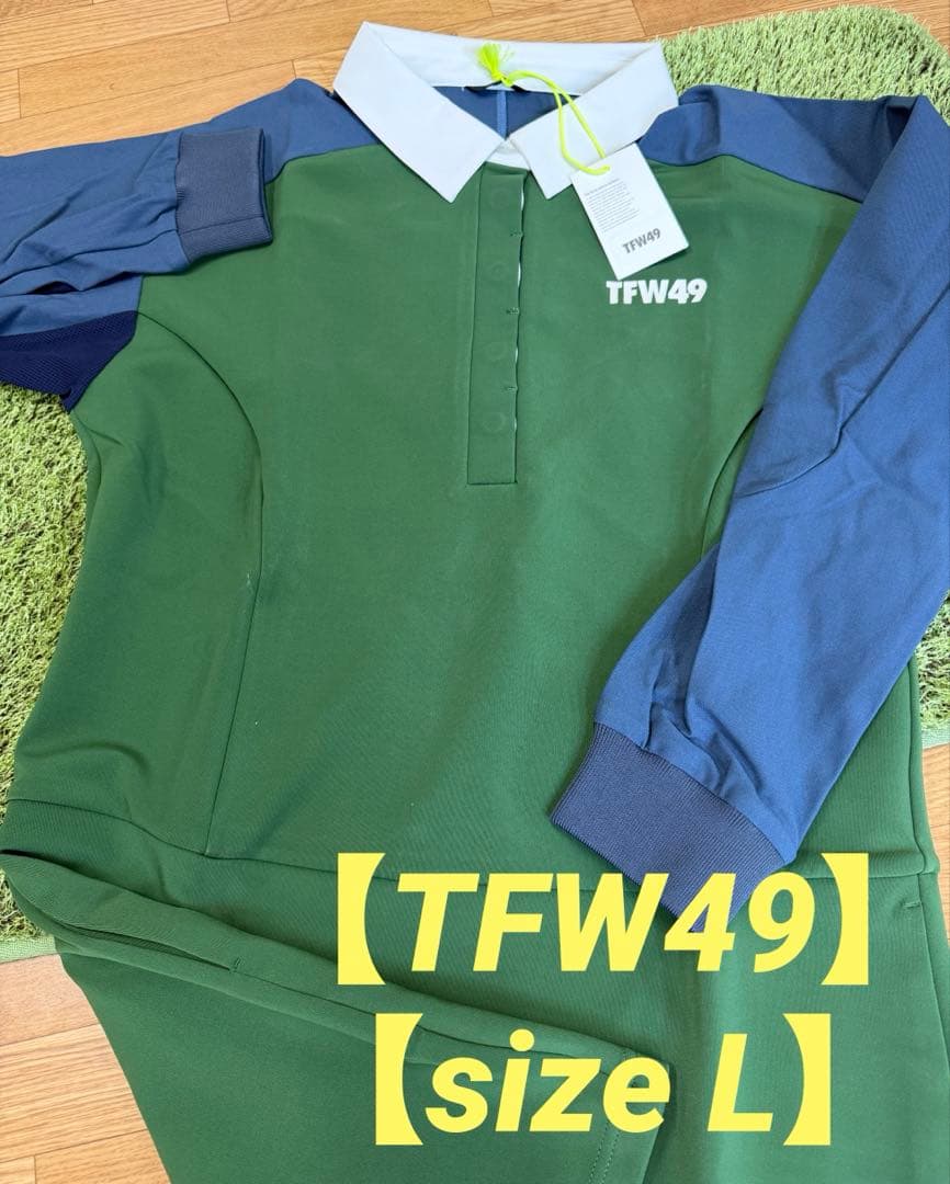 新品正規品【TFW49/size L】ワンピース　長袖ポロシャツカットソー