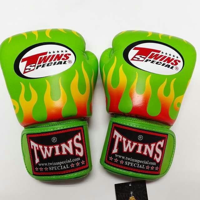 新品 正規 TWINS 本格ボクシンググローブ 本革製 サイズ選択 F緑