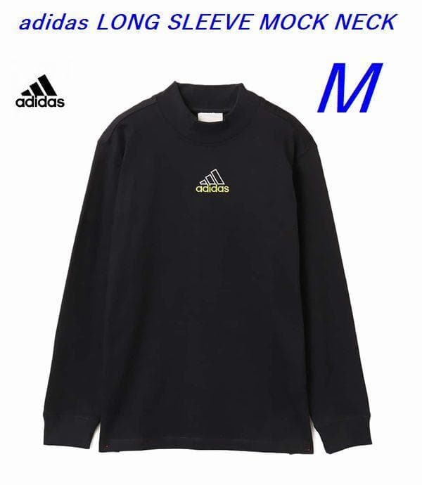 新品 Mサイズ アディダス ゴルフ モックネックシャツ 長袖 ブラック