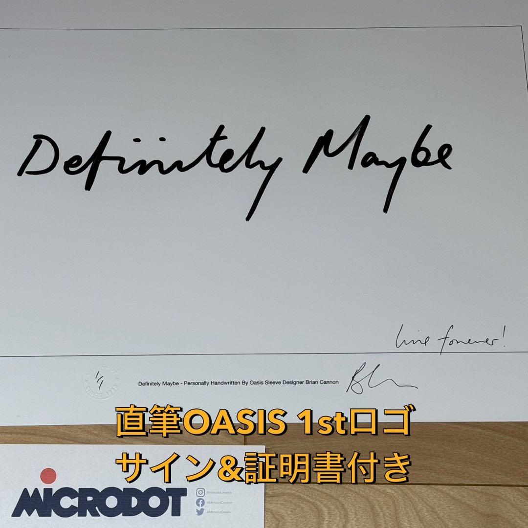 definitely maybe 直筆サイン OASIS ファーストアルバムロゴ