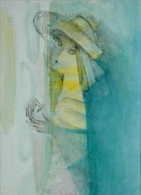油絵 菅家令子 絵 絵画 インテリア F4-071012 人物 女性像