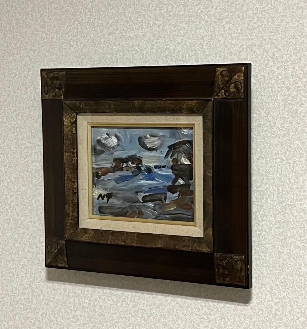 【自作】油彩画 「海岸風景」　F0号