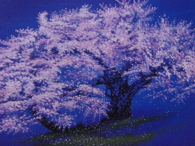 半澤満、【臥龍桜】、希少な額装用画集より、美品、新品額装付、インテリア