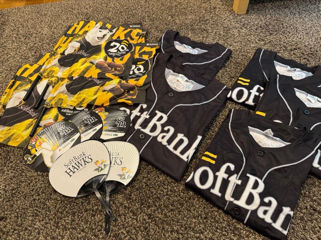 5枚セット SoftBank Hawks ユニフォーム S&Lサイズ