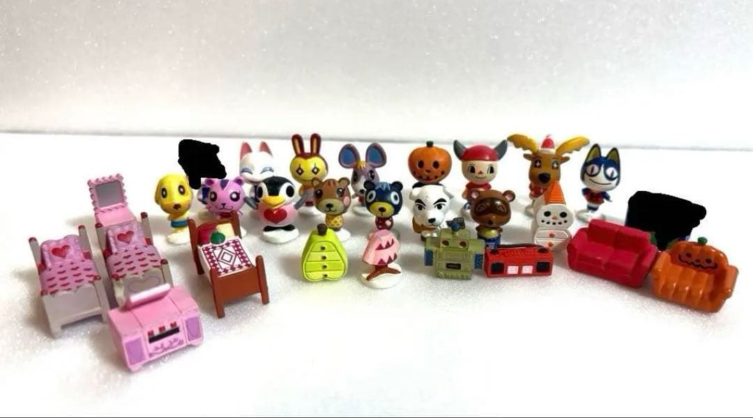 【希少】どうぶつの森 森をつくろう！ フィギュア家具セット 26点セット