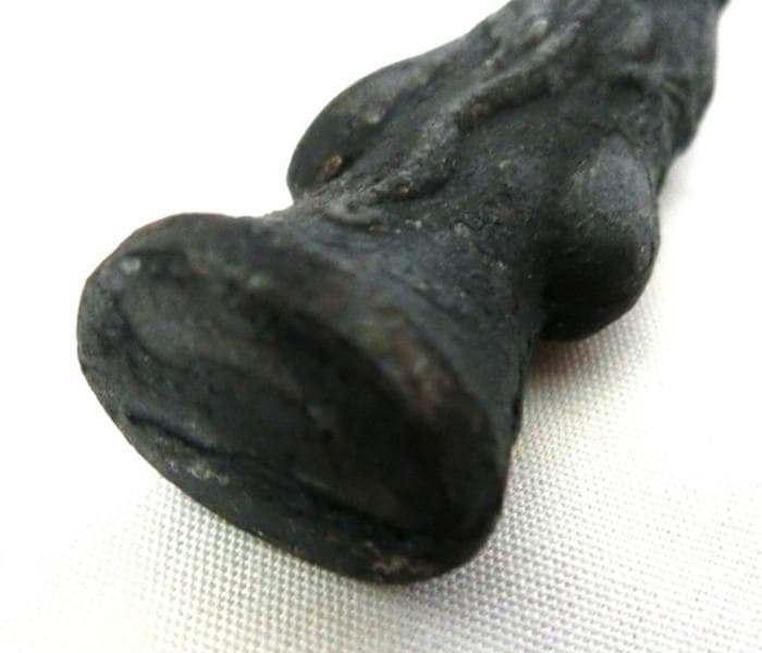 古銅　仏像　観音菩薩立像　合掌印　懐中仏　携行仏像　豆仏像