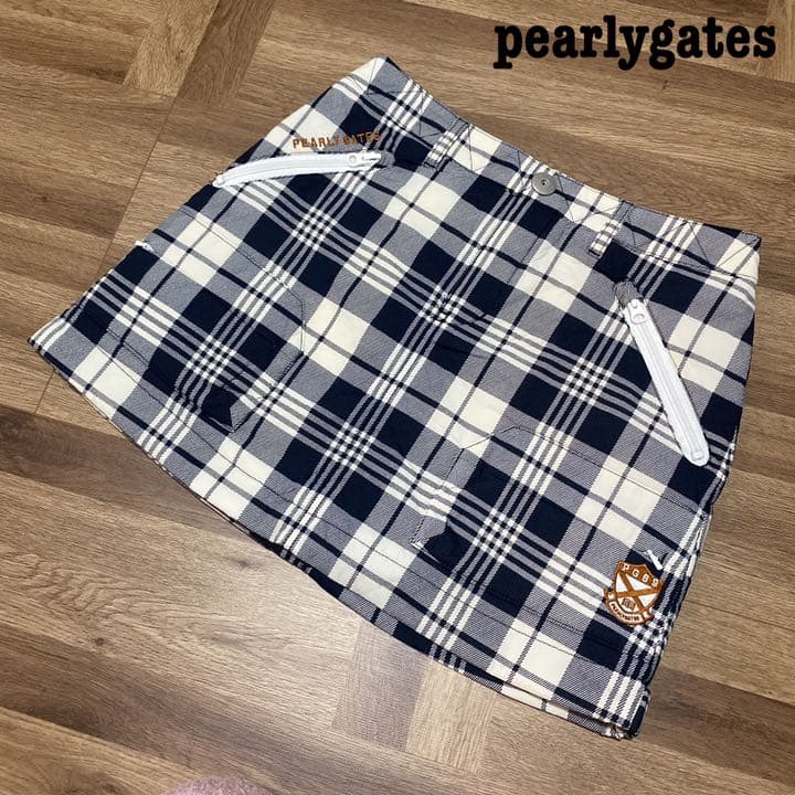 パーリーゲイツ♡スカート♡チェック♡ホワイト♡ネイビー♡S