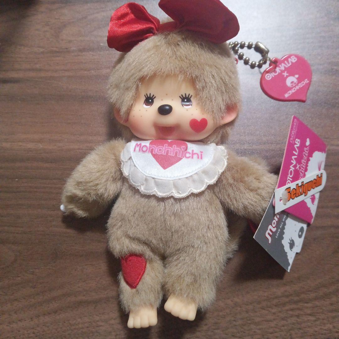 OTONALAB×Monchhichi ぬいぐるみ 赤いリボン　約20センチ
