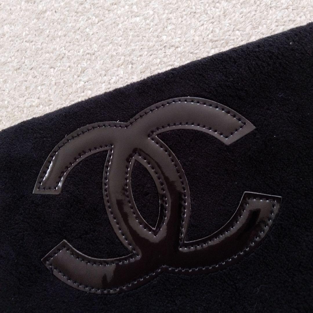 CHANEL パイル地 ショルダーバッグ チェーンベルト ブラック ノベルティ