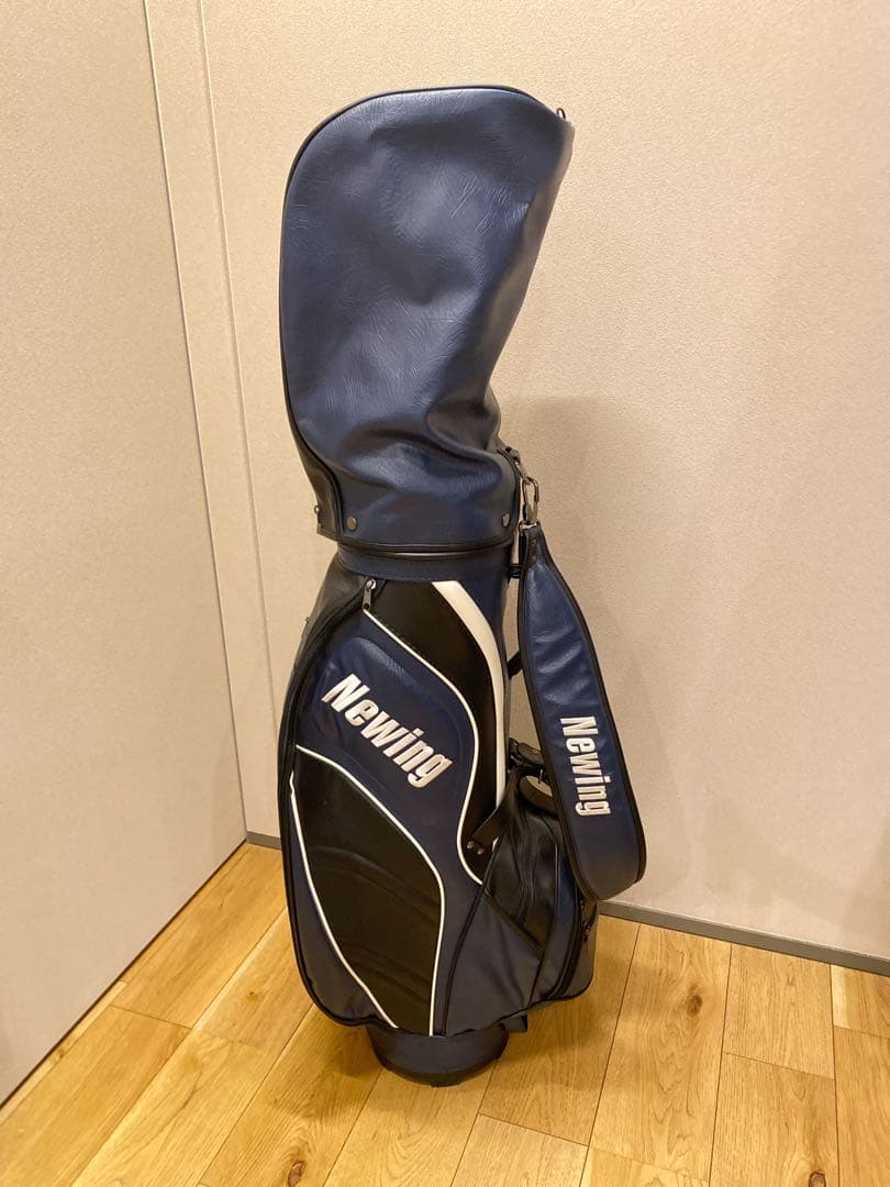 Newling ゴルフバッグ ネイビー初心者セット一式　新品ボール等付