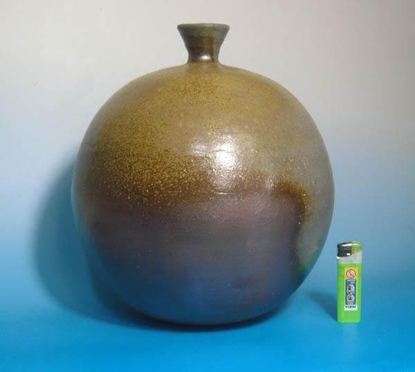 備前焼 棧切り 胡麻 花器 花瓶 自然釉 大壷 浩祥作 逸品 大壺　2063