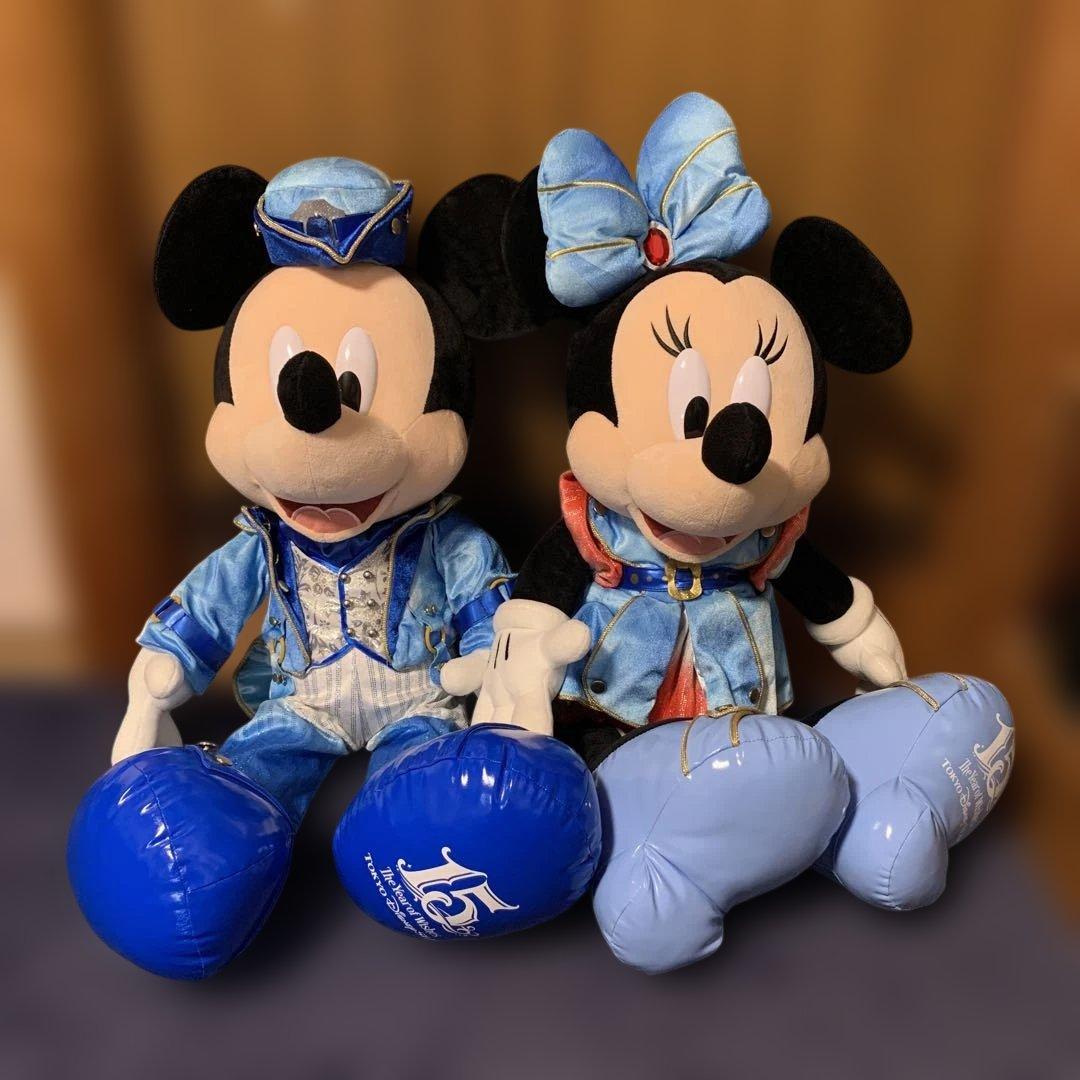 ディズニーシー15周年　ミッキーミニー特大ぬいぐるみ　クリスタルウィッシュ
