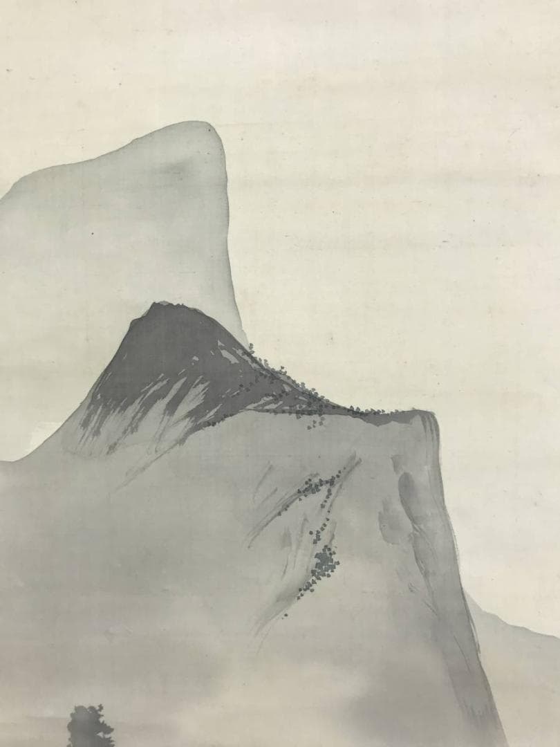 【真作】川端玉章/山村田家図/山水図/掛軸/名家伝来/AD-278