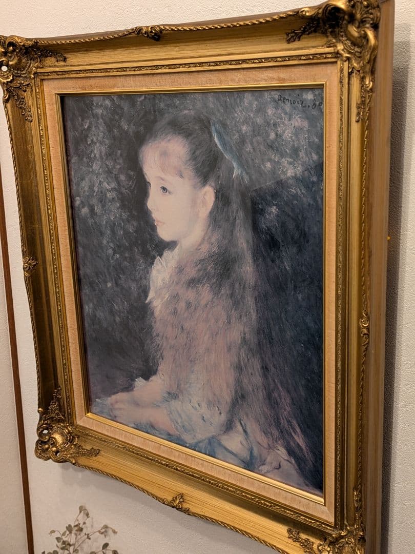 【美品】ルノワール イレーヌ・カーン・ダンヴェール嬢　油彩　油絵　人物画　複製画