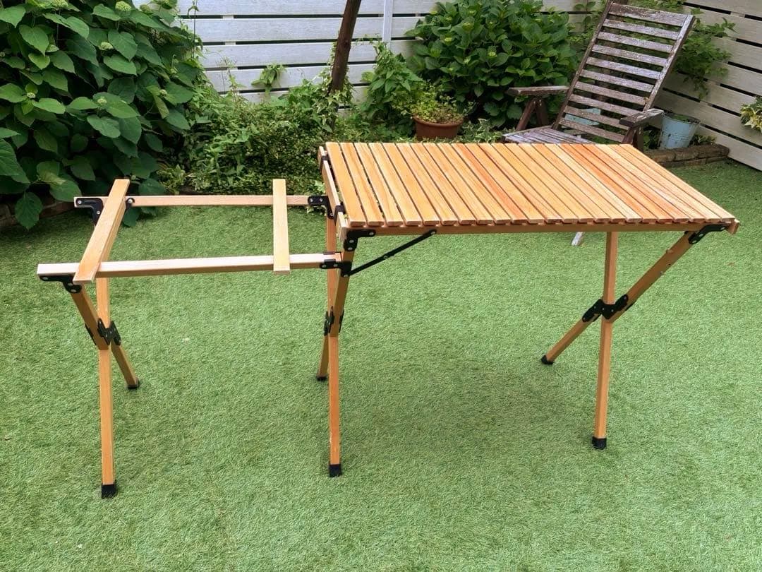 FIELDOOR ウッドロールトップ キッチンテーブル・カウンター 折りたたみ式