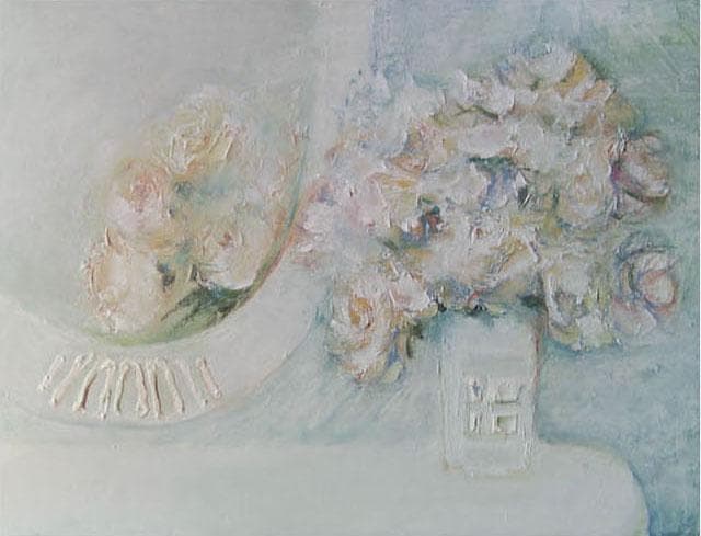 油絵 菅家令子 絵 絵画 インテリア uF6-114002 花