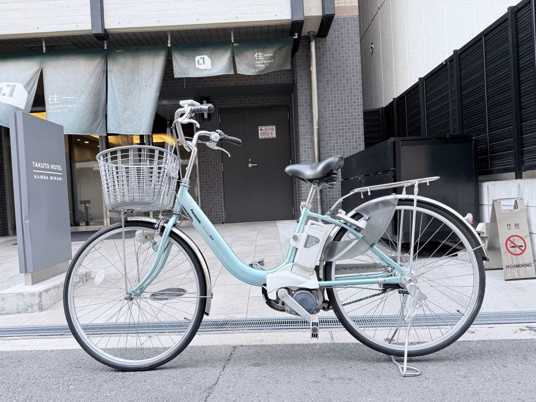大阪府　パナソニック　水色 電動アシスト自転車 シティタイプ