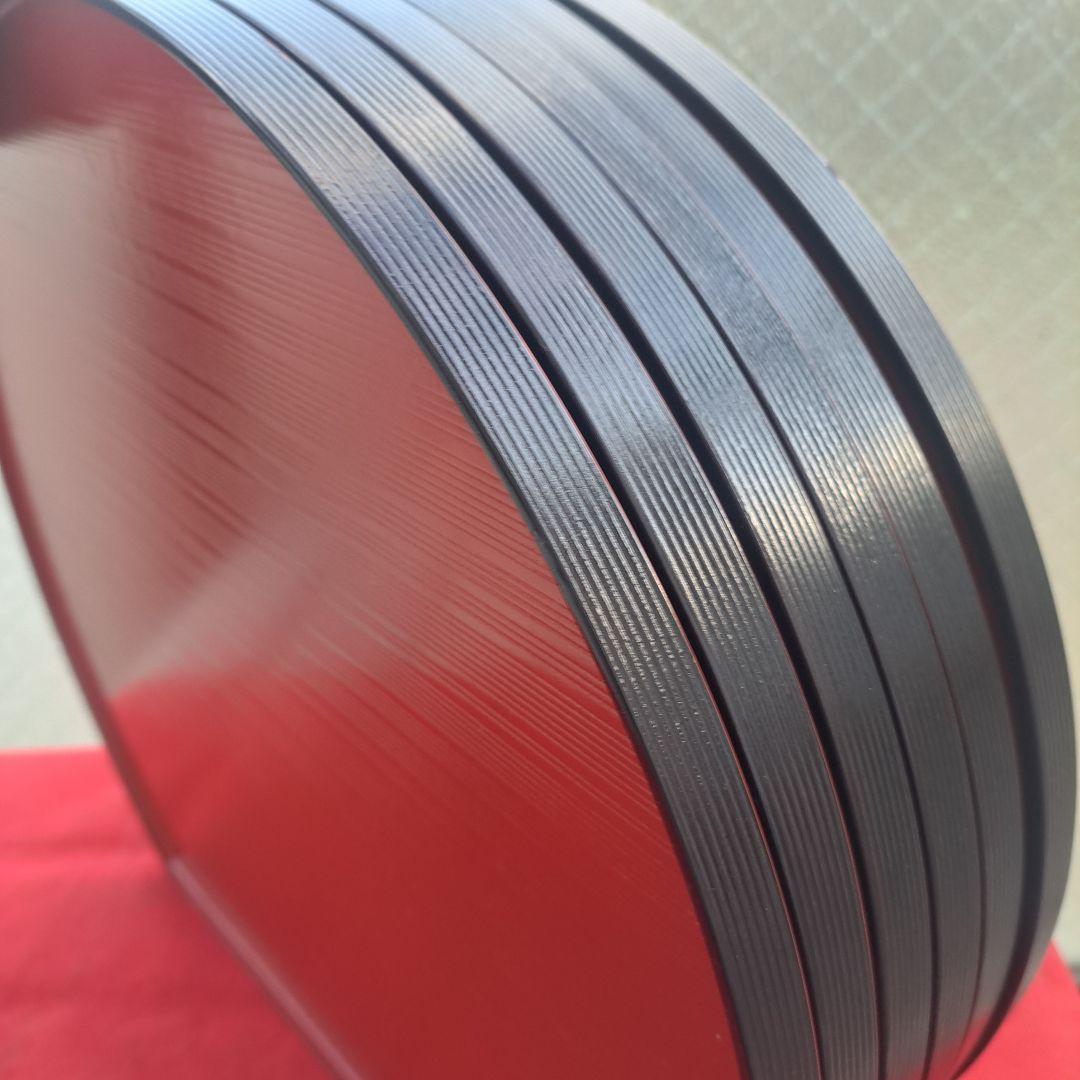 【越前漆器　尺3サイズ　 両面半月膳×6客】天然木製　長期保管品