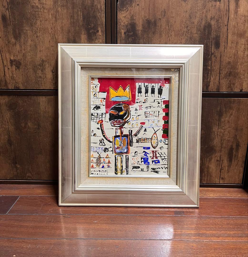 ジャン＝ミシェル・バスキア 油彩画 手描き 貴重 作者サイン