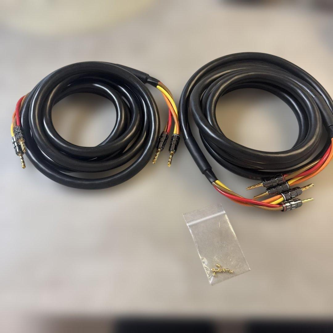 MOGAMI 3104 2本セット 24K バナナプラグ付 スピーカーケーブル