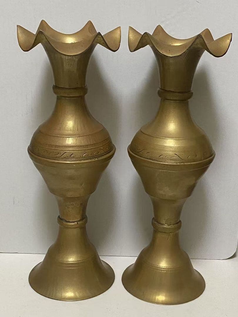 銅製 花瓶 花器 骨董品重1367g