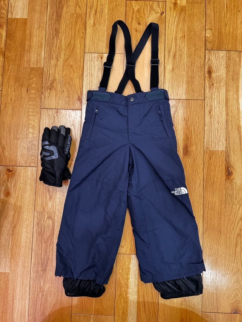 The North Face 子ども用スキーウェア ネイビー　おまけグローブ付き