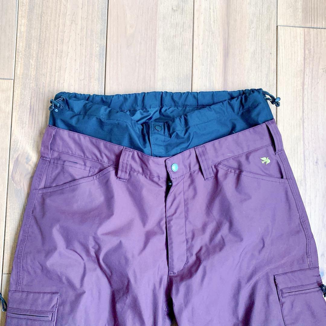 GREENCLOTHING スノーボードパンツ 紫茶色　Lサイズ